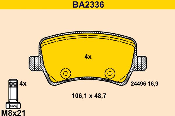 Barum BA2336 - Гальмівні колодки, дискові гальма avtolavka.club