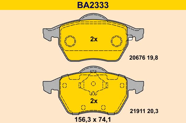 Barum BA2333 - Гальмівні колодки, дискові гальма avtolavka.club