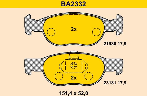 Barum BA2332 - Гальмівні колодки, дискові гальма avtolavka.club