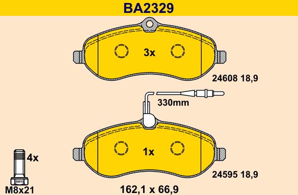 Barum BA2329 - Гальмівні колодки, дискові гальма avtolavka.club