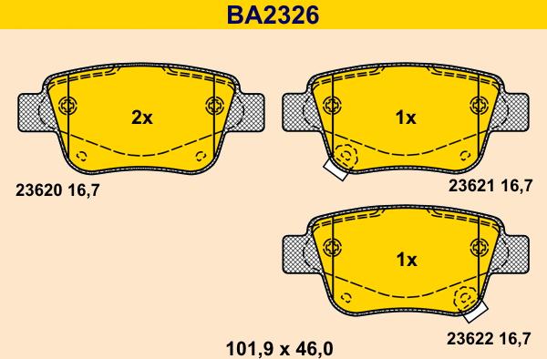 Barum BA2326 - Гальмівні колодки, дискові гальма avtolavka.club