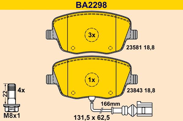 Barum BA2298 - Гальмівні колодки, дискові гальма avtolavka.club