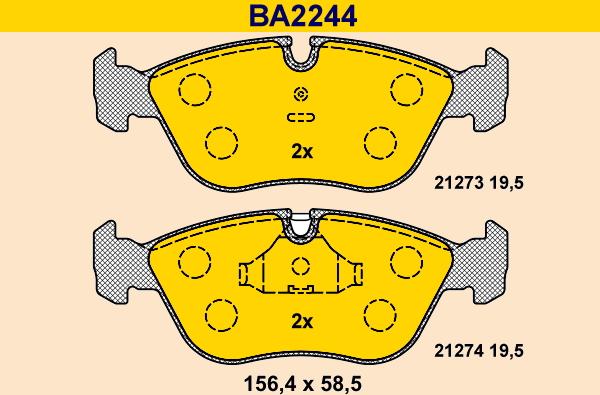 Barum BA2244 - Гальмівні колодки, дискові гальма avtolavka.club