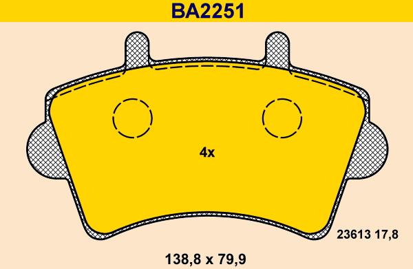 Barum BA2251 - Гальмівні колодки, дискові гальма avtolavka.club