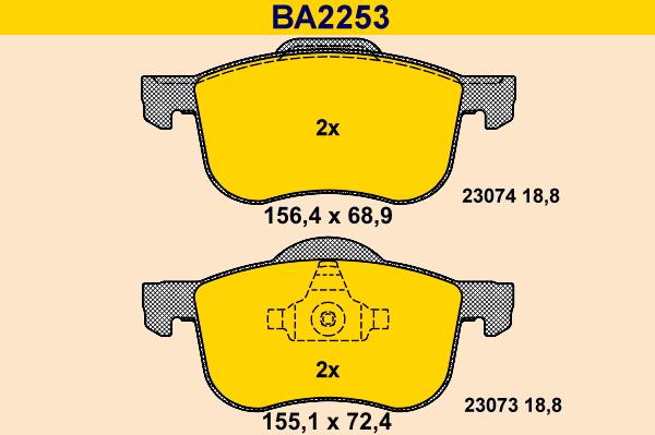 Barum BA2253 - Гальмівні колодки, дискові гальма avtolavka.club