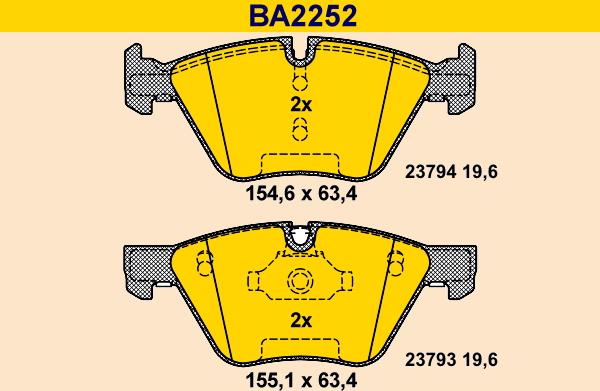 Barum BA2252 - Гальмівні колодки, дискові гальма avtolavka.club