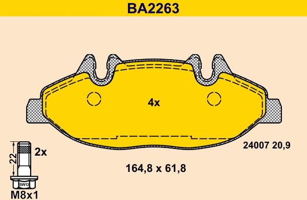 Barum BA2263 - Гальмівні колодки, дискові гальма avtolavka.club