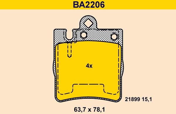 Barum BA2206 - Гальмівні колодки, дискові гальма avtolavka.club