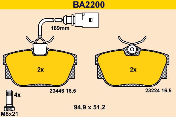 Barum BA2200 - Гальмівні колодки, дискові гальма avtolavka.club