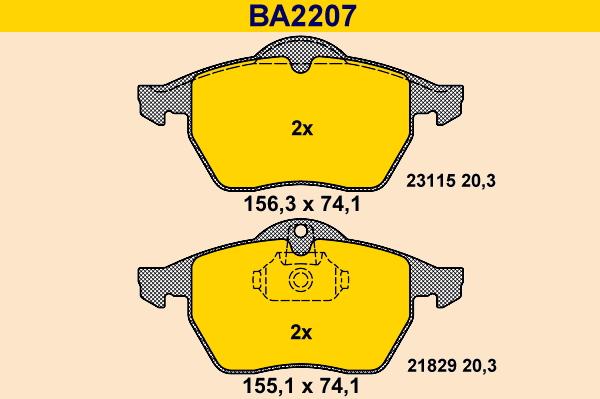 Barum BA2207 - Гальмівні колодки, дискові гальма avtolavka.club