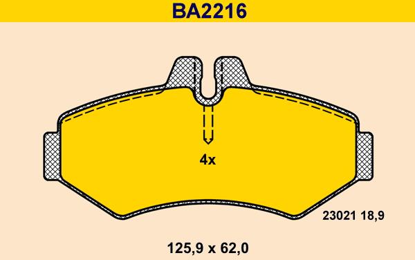 Barum BA2216 - Гальмівні колодки, дискові гальма avtolavka.club