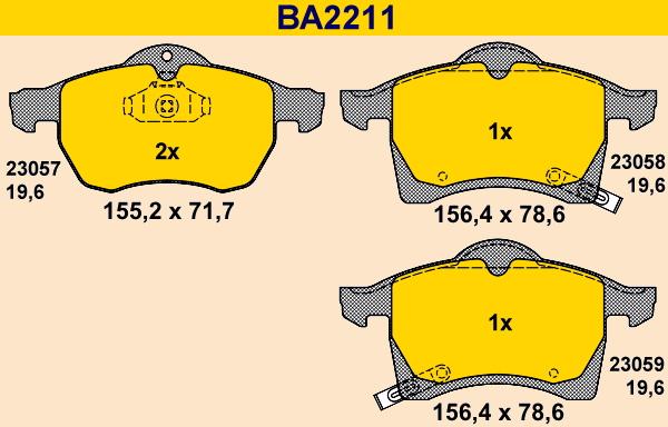 Barum BA2211 - Гальмівні колодки, дискові гальма avtolavka.club