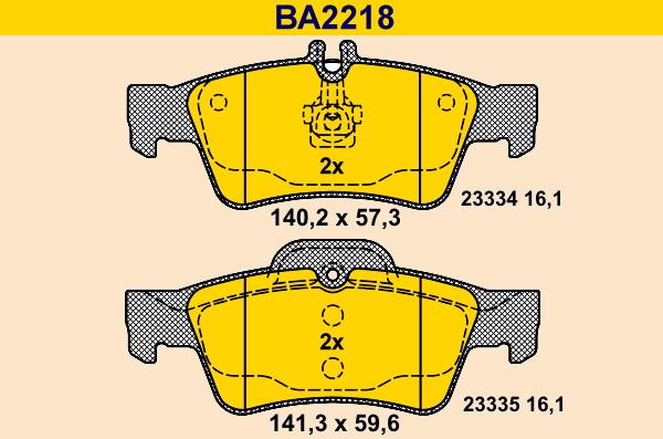 Barum BA2218 - Гальмівні колодки, дискові гальма avtolavka.club