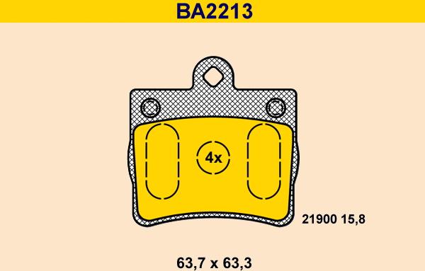 Barum BA2213 - Гальмівні колодки, дискові гальма avtolavka.club