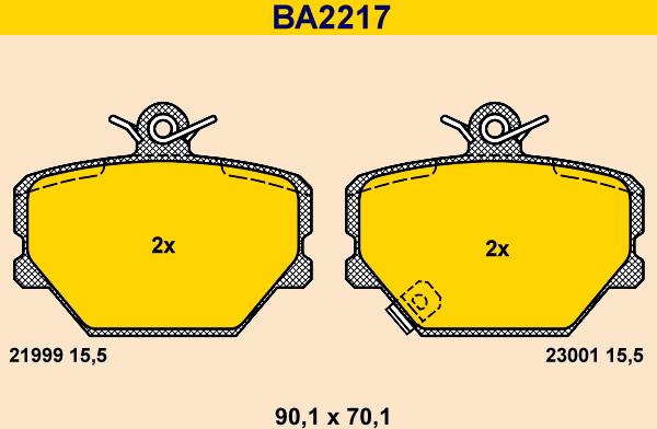 Barum BA2217 - Гальмівні колодки, дискові гальма avtolavka.club