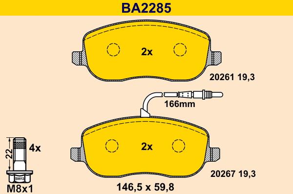 Barum BA2285 - Гальмівні колодки, дискові гальма avtolavka.club