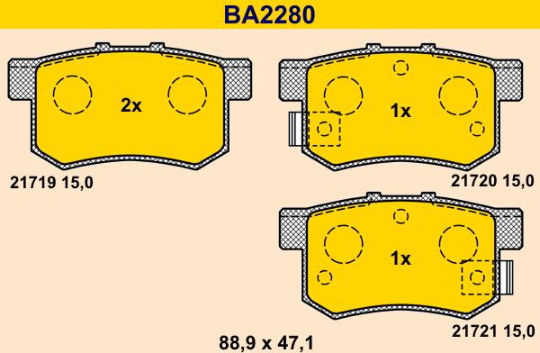 Barum BA2280 - Гальмівні колодки, дискові гальма avtolavka.club