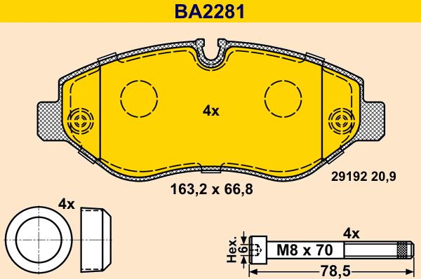 Barum BA2281 - Гальмівні колодки, дискові гальма avtolavka.club