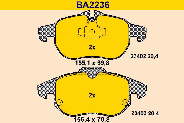 Barum BA2236 - Гальмівні колодки, дискові гальма avtolavka.club