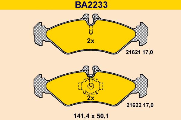 Barum BA2233 - Гальмівні колодки, дискові гальма avtolavka.club