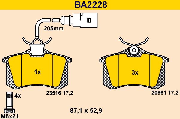 Barum BA2228 - Гальмівні колодки, дискові гальма avtolavka.club