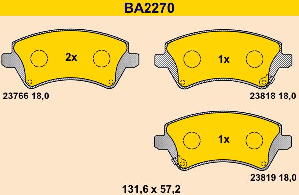 Barum BA2270 - Гальмівні колодки, дискові гальма avtolavka.club