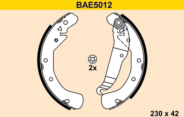 Barum BAE5012 - Комплект гальм, барабанний механізм avtolavka.club