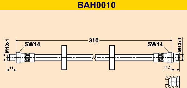 Barum BAH0010 - Гальмівний шланг avtolavka.club