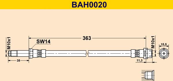 Barum BAH0020 - Гальмівний шланг avtolavka.club