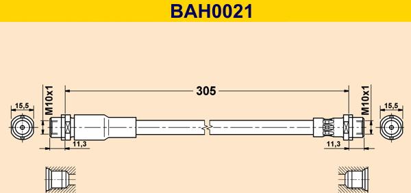 Barum BAH0021 - Гальмівний шланг avtolavka.club