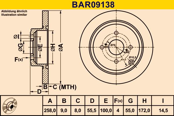 Barum BAR09138 - Гальмівний диск avtolavka.club