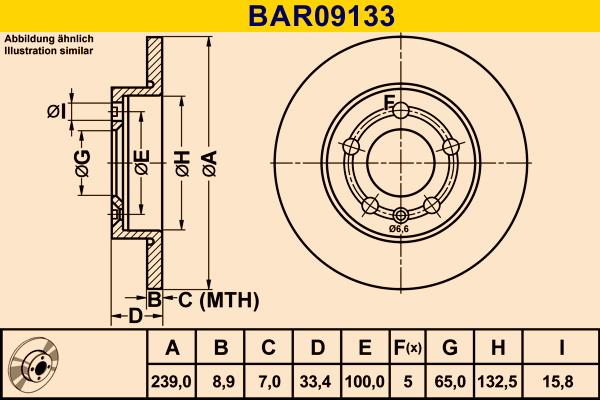 Barum BAR09133 - Гальмівний диск avtolavka.club