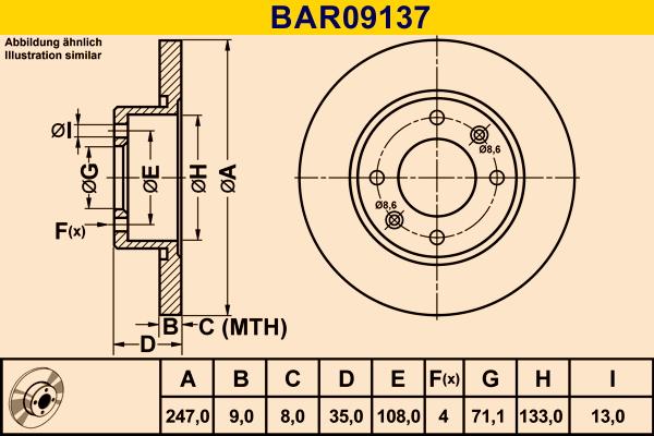 Barum BAR09137 - Гальмівний диск avtolavka.club