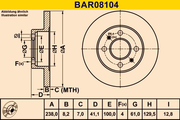 Barum BAR08104 - Гальмівний диск avtolavka.club