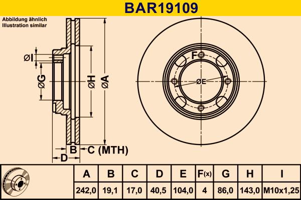 Barum BAR19109 - Гальмівний диск avtolavka.club