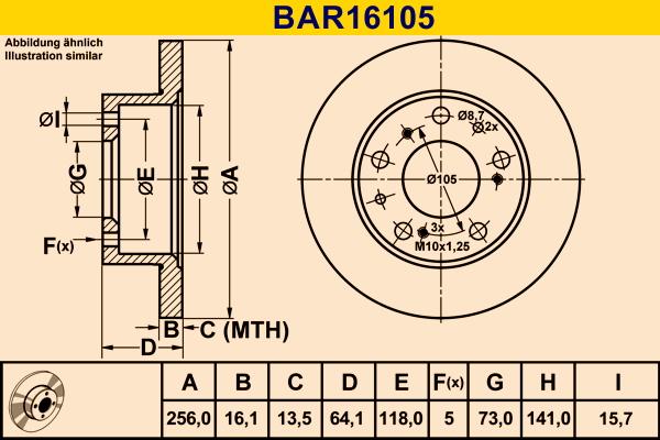 Barum BAR16105 - Гальмівний диск avtolavka.club