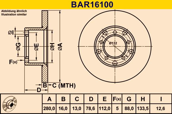 Barum BAR16100 - Гальмівний диск avtolavka.club