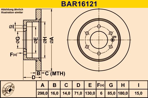 Barum BAR16121 - Гальмівний диск avtolavka.club