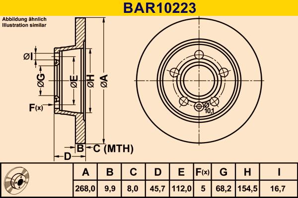 Barum BAR10223 - Гальмівний диск avtolavka.club