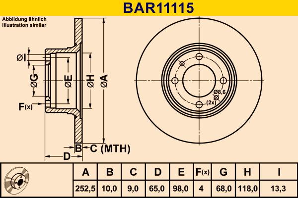 Barum BAR11115 - Гальмівний диск avtolavka.club