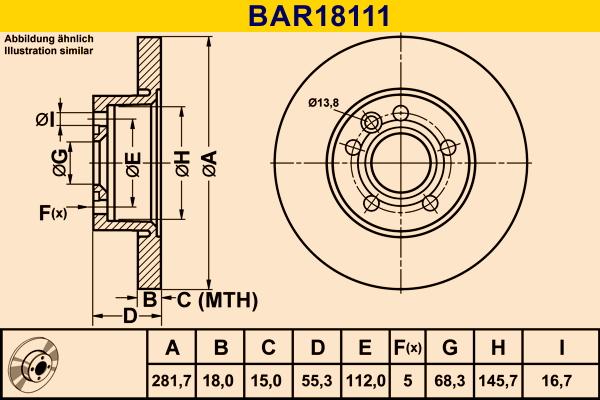 Barum BAR18111 - Гальмівний диск avtolavka.club