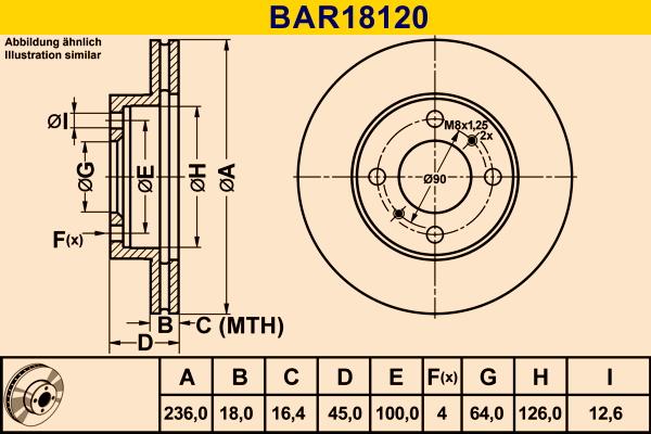 Barum BAR18120 - Гальмівний диск avtolavka.club