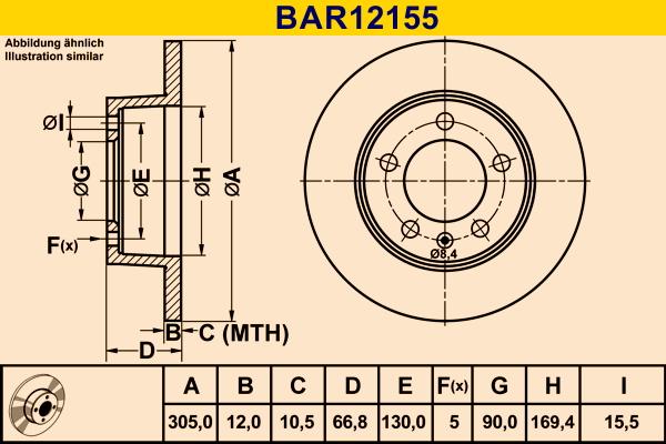 Barum BAR12155 - Гальмівний диск avtolavka.club