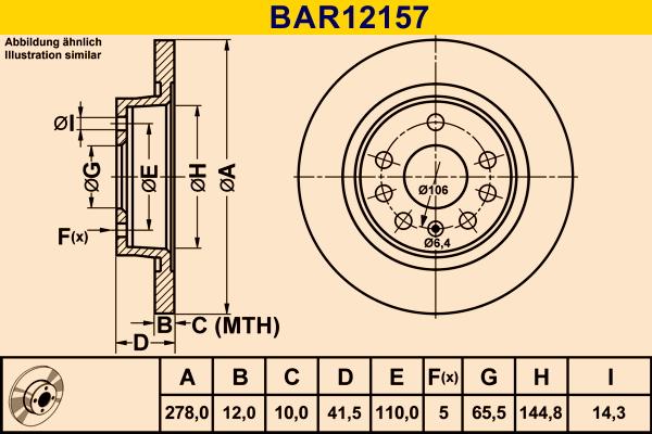 Barum BAR12157 - Гальмівний диск avtolavka.club