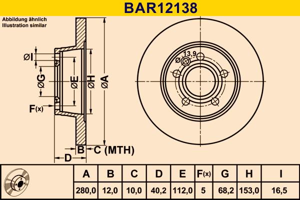 Barum BAR12138 - Гальмівний диск avtolavka.club