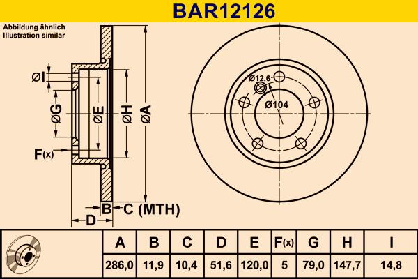 Barum BAR12126 - Гальмівний диск avtolavka.club