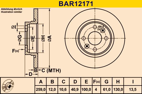 Barum BAR12171 - Гальмівний диск avtolavka.club