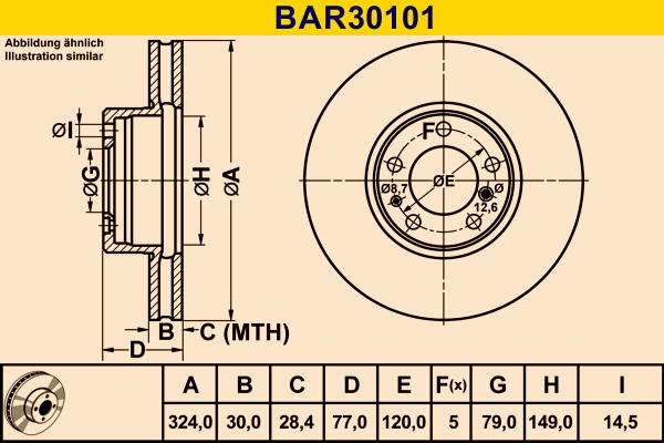 Barum BAR30101 - Гальмівний диск avtolavka.club