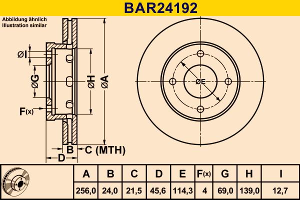 Barum BAR24192 - Гальмівний диск avtolavka.club