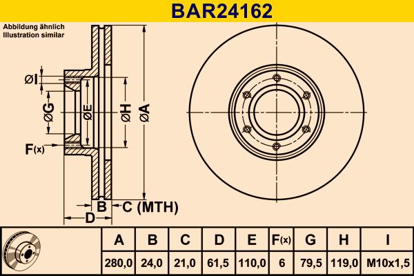 Barum BAR24162 - Гальмівний диск avtolavka.club